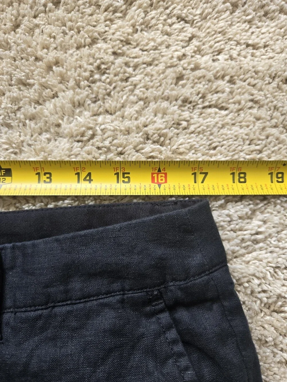 Quince European Linen Trousers Mens 34×30 Black Straight
